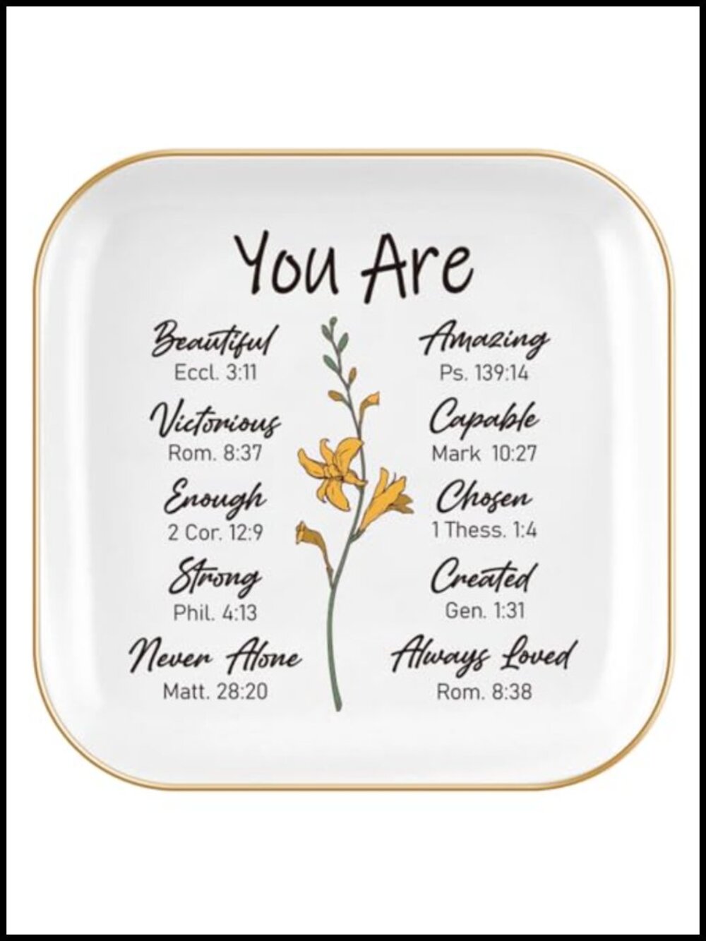 Ceramic Religious Ring Dish Jewelry Tray Inspirational Gift for Women
